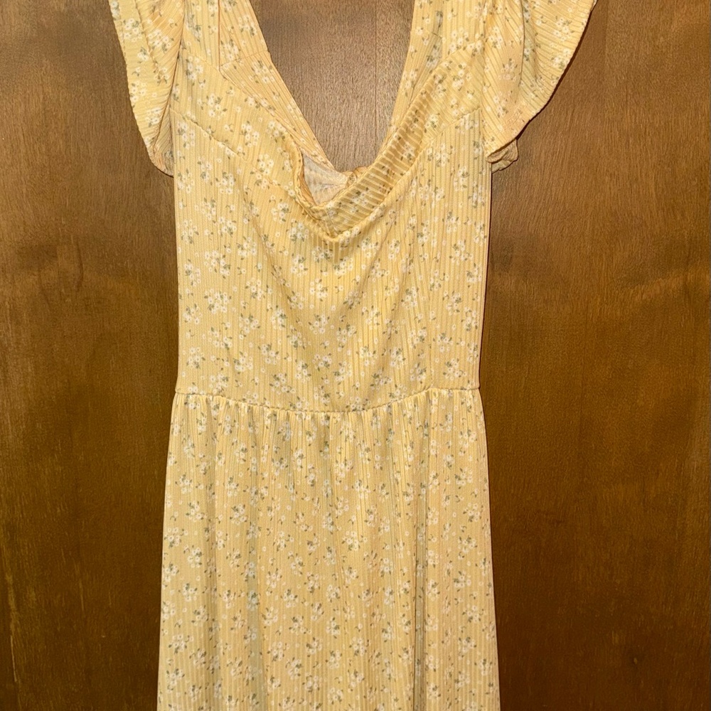 Altar'd State Yellow Floral Backless Dress